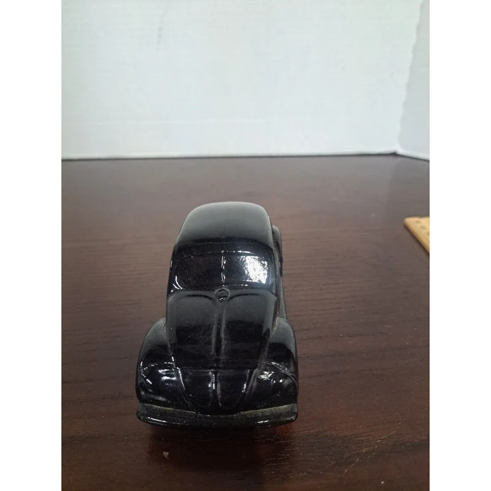 Vintage Black Volkswagen Bug Glass Avon Bottle - Empty